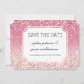 Rosa Glitter-Save-the-Date Save The Date (Vorderseite)