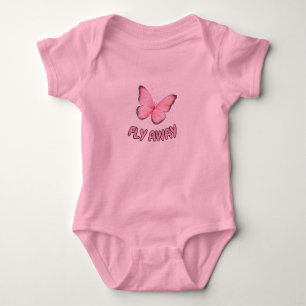 rosa Glitter-Schmetterling Baby Strampler