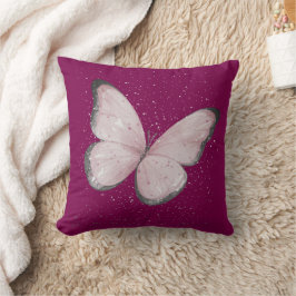 rosa Glitter-Schmetterling Kissen