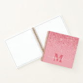 Rosa Glitter Stilvoll Monogrammiert Notizblock (Innenseite)