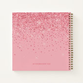 Rosa Glitter Stilvoll Monogrammiert Notizblock (Rückseite)