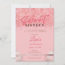 Rosa Glitter Sweet Sixteen Geburtstag