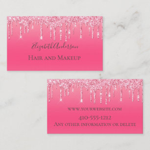 Rosa Glitter-Trend Mädchen Chic Modern Visitenkarte