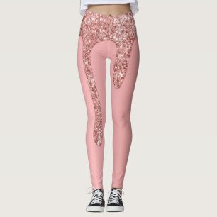 Rosa Glitter-Tropf Glanz Chic Muster Yoga-Hose Leggings