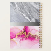 Rosa Glitter-Tropfen-Monogramm-Name 2023 Planer (Rückseite)