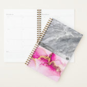 Rosa Glitter-Tropfen-Monogramm-Name 2023 Planer (Anzeige)