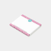 Rosa Glitter und Minze individuelles Monogramm Post-it Klebezettel (angewinkelt)