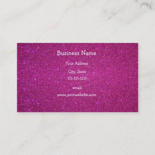 Rosa Glitter Visitenkarte (Vorderseite)