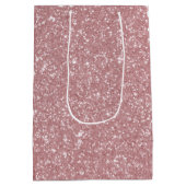 Rosa Glitter-Weihnachtsgeschenktasche Mittlere Geschenktüte (Rückseite)