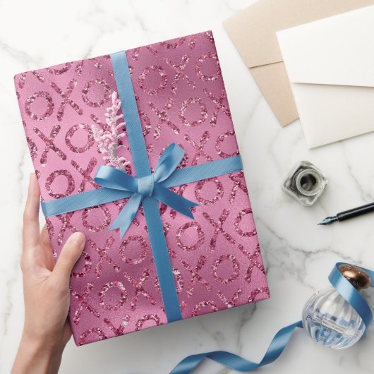 Rosa Glitter XOXO Geschenkpapier (Schenken)