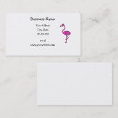 Rosa Glitterflamingo Visitenkarte (Vorne/Hinten)