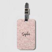 Rosa Glitterfunkeln Gepäckanhänger (Vorderseite Vertikal)