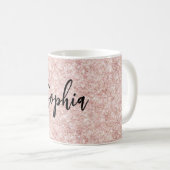 Rosa Glitterfunkeln Kaffeetasse (VorderseiteRechts)