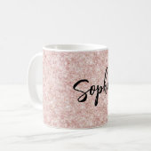 Rosa Glitterfunkeln Kaffeetasse (Vorderseite Links)