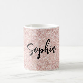 Rosa Glitterfunkeln  Kaffeetasse