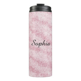 Rosa Glitterfunkeln Thermosbecher