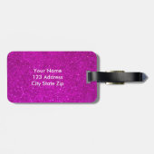 Rosa Glittergepäckumbau mit glänzenden Schimmern Gepäckanhänger (Rückseite horizontal)