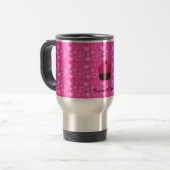 Rosa Glitterkuchen-Rosaherzen Reisebecher (Vorderseite Links)