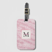 Rosa Glittermonogramm mit Blush-Ton Gepäckanhänger (Vorderseite Vertikal)
