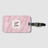 Rosa Glittermonogramm mit Blush-Ton Gepäckanhänger (Vorderseite (Horizontal))