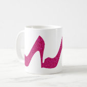 Rosa Glittery hoher Heels Kaffeetasse (Vorderseite Links)