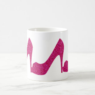 Rosa Glittery hoher Heels Kaffeetasse