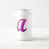 Rosa Glittery Initiale - M Bierglas (Vorderseite Links)