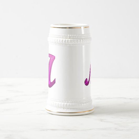 Rosa Glittery Initiale - M Bierglas (Mittel)