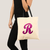 Rosa Glittery Initiale - R Tragetasche (Vorderseite (Produkt))