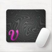 Rosa Glittery Initiale - V Mousepad (Mit Mouse)