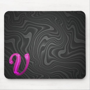 Rosa Glittery Initiale - V Mousepad
