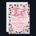 Rosa Glittter Stiefel und Bling 20. Geburtstag Einladung<br><div class="desc">Cowgirl Boot Western Einladung. Rustikale 30. Western Cowgirl Geburtstag. Satteln,  Stiefel anziehen,  rustikaler schick Geburtstag,  rustikaler Cowgirl Geburtstag. Western Rustic 30.,  40. Cowgirl Geburtstag. 21.,  30.,  40.,  50. Land Geburtstag.</div>