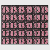 Rosa Glitzer 13. Geburtstagskorb Geschenkpapier (Flach)