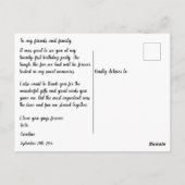 Rosa Glitzer, 21. Geburtstag Danke Postkarte (Rückseite)