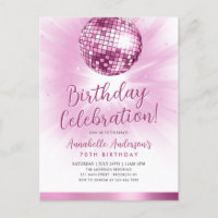 Rosa Glitzer 70er Party Diskothek Ball Geburtstag