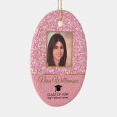 Rosa Glitzer-Abschluss Keramik Ornament (Rechts)