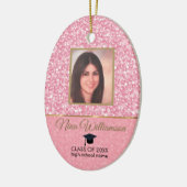 Rosa Glitzer-Abschluss Keramik Ornament (Links)