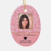 Rosa Glitzer-Abschluss Keramik Ornament (Hinten)