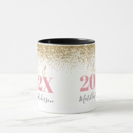 Rosa Glitzer Abschluss Tasse (Zentrum)