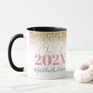 Rosa Glitzer Abschluss Tasse