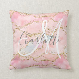 Rosa-Glitzer-Agongramm Kissen