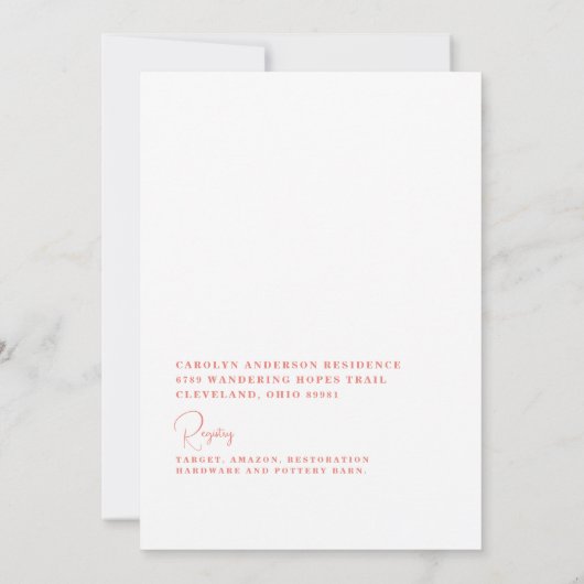 Rosa Glitzer Art Deco Briidal Dusche Einladung (Rückseite)