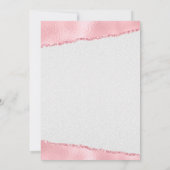 Rosa Glitzer auf Satin Glamour VIP-Party Einladung (Rückseite)