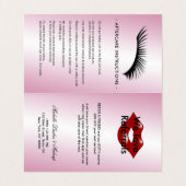 Rosa Glitzer Augenbrauen nach Vorsorgeüberweisung Visitenkarten (Innenseite Aufgefaltet)