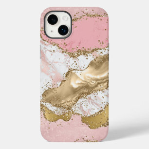 Rosa Glitzer aus weißem Marmor Case-Mate iPhone 14 Plus Hülle