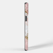 Rosa Glitzer aus weißem Marmor Case-Mate iPhone Hülle (Rückseite / Rechts)
