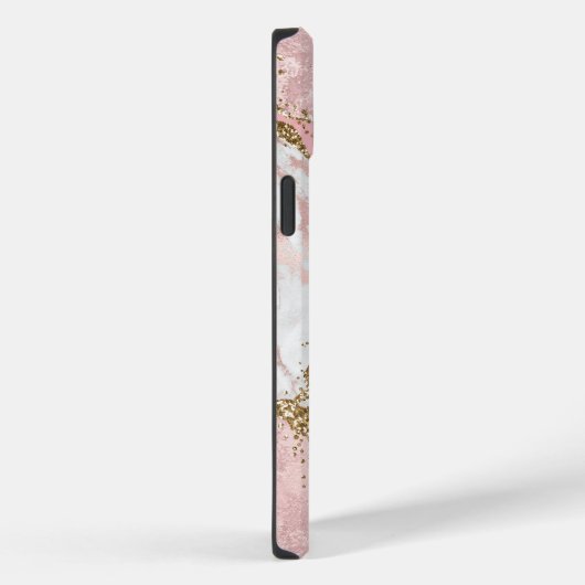 Rosa Glitzer aus weißem Marmor Case-Mate iPhone Hülle (Rückseite / Rechts)