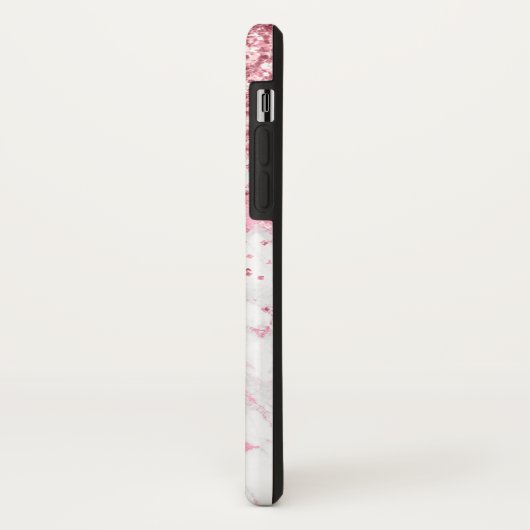 Rosa Glitzer aus weißem Marmor Case-Mate iPhone Hülle (Hinten/Links)