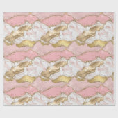 Rosa Glitzer aus weißem Marmor Geschenkpapier (Flach)