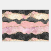 Rosa Glitzer aus weißem Marmor Geschenkpapier Set (Vorderseite 3)